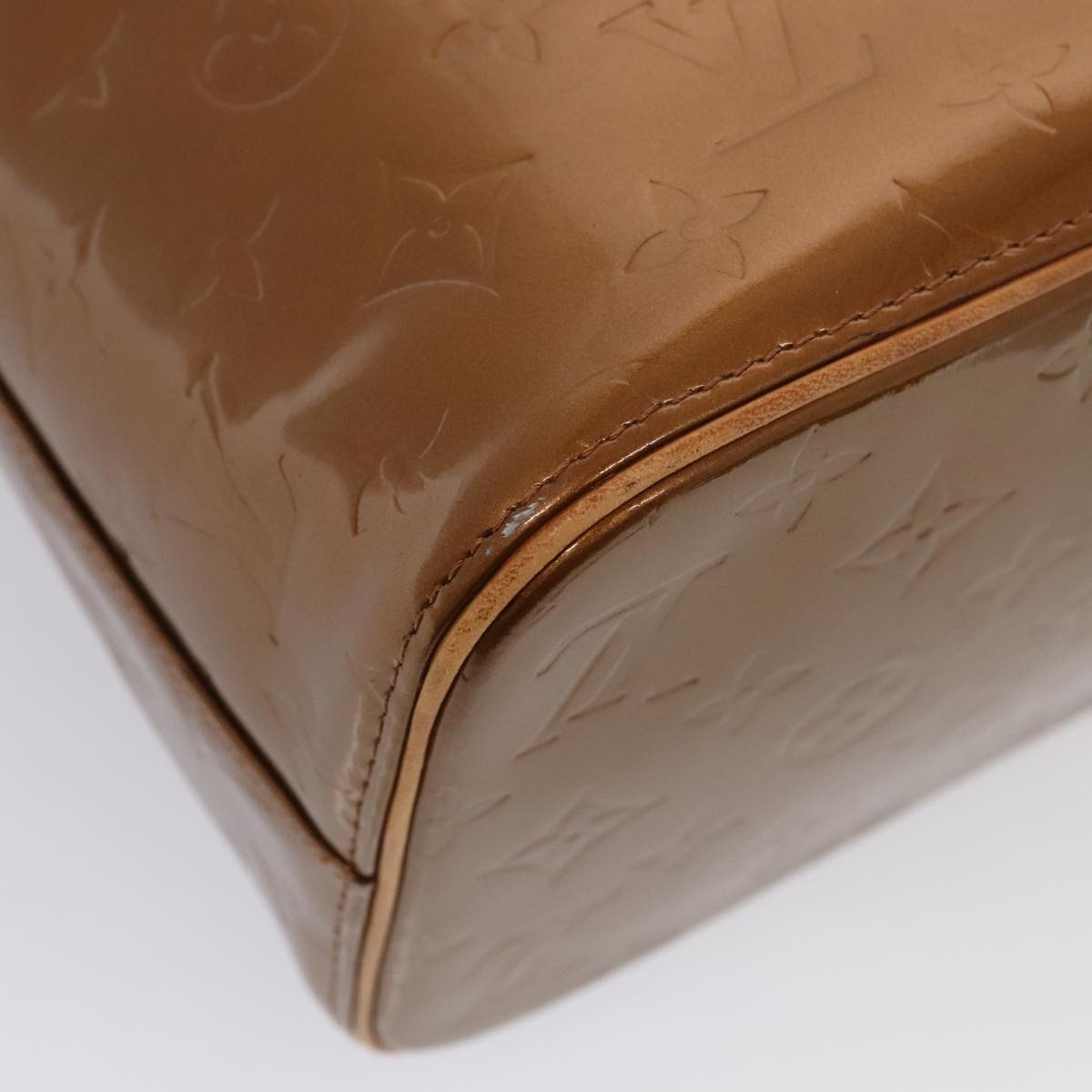 LOUIS VUITTON Monogram Vernis Houston Hand Bag Bronze M91122 LV yk14767