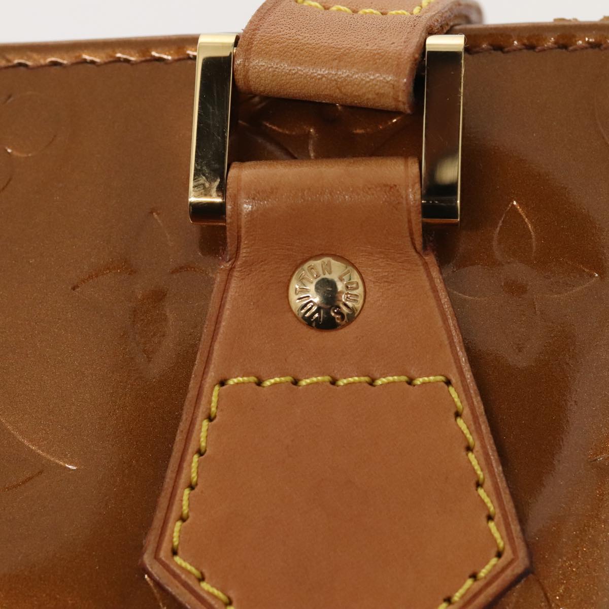 LOUIS VUITTON Monogram Vernis Houston Hand Bag Bronze M91122 LV yk14767