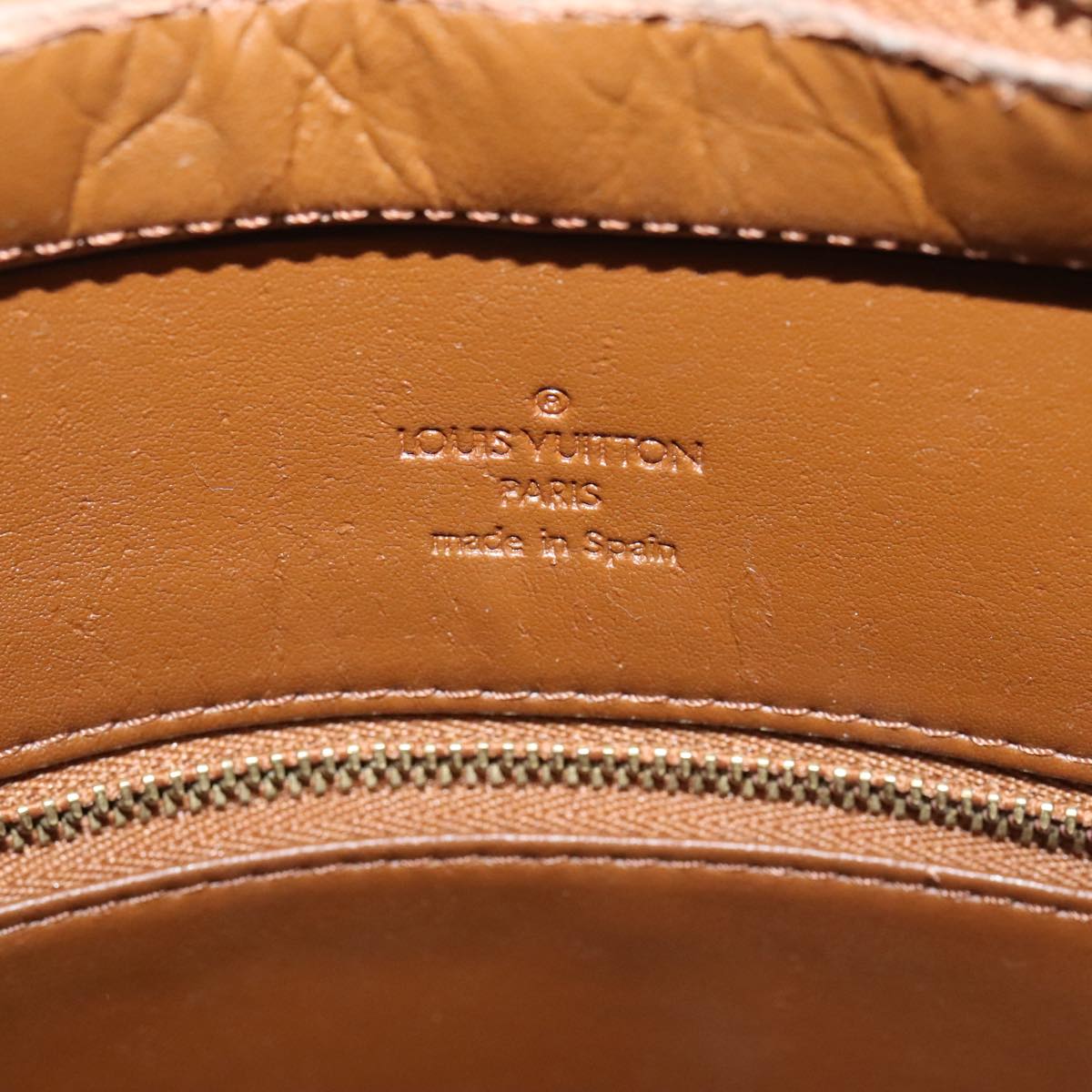 LOUIS VUITTON Monogram Vernis Houston Hand Bag Bronze M91122 LV yk14767