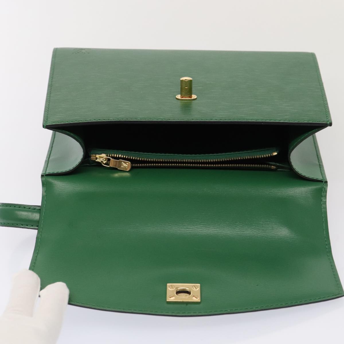 LOUIS VUITTON Epi Malesherbes Hand Bag Green M52374 LV yk14779