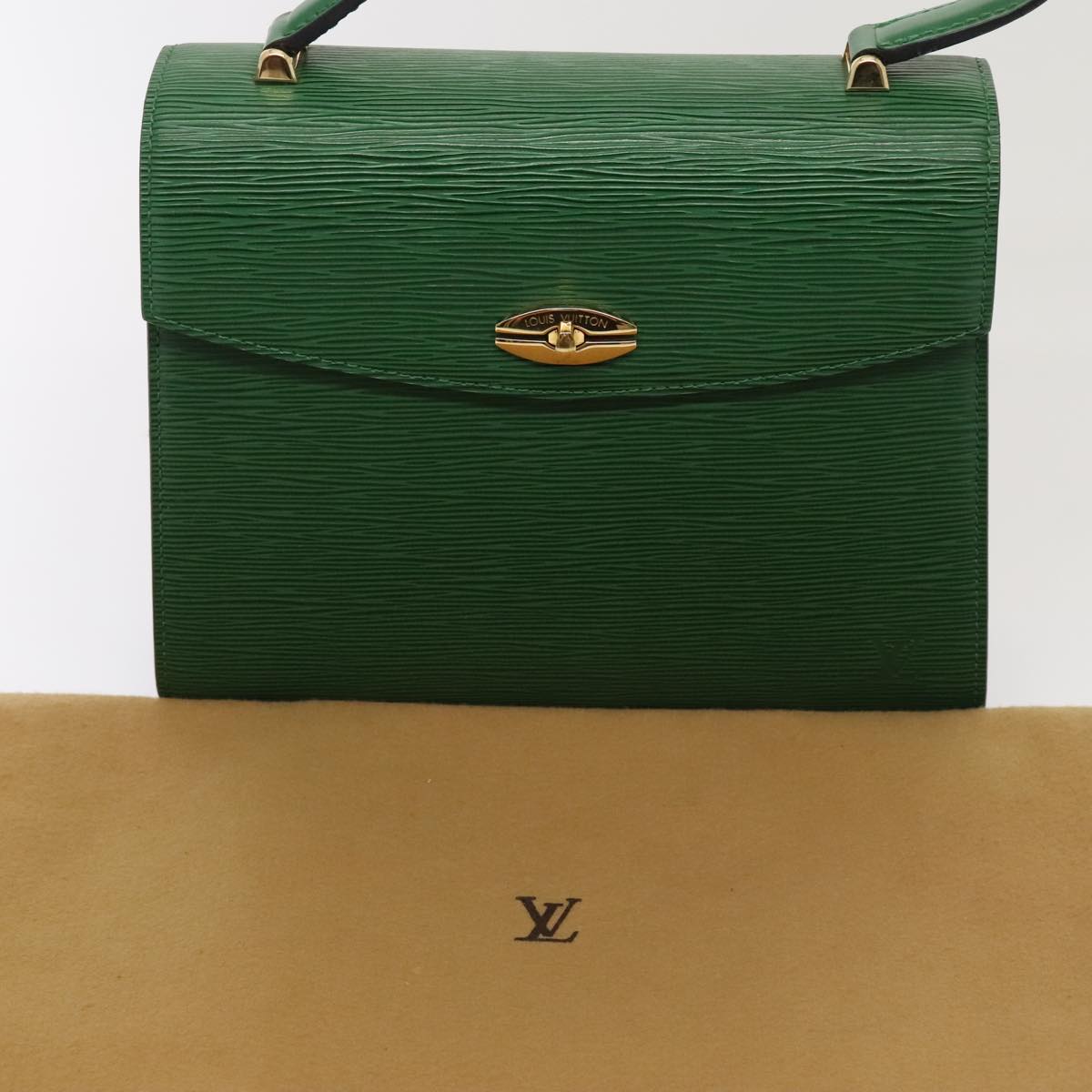 LOUIS VUITTON Epi Malesherbes Hand Bag Green M52374 LV yk14779