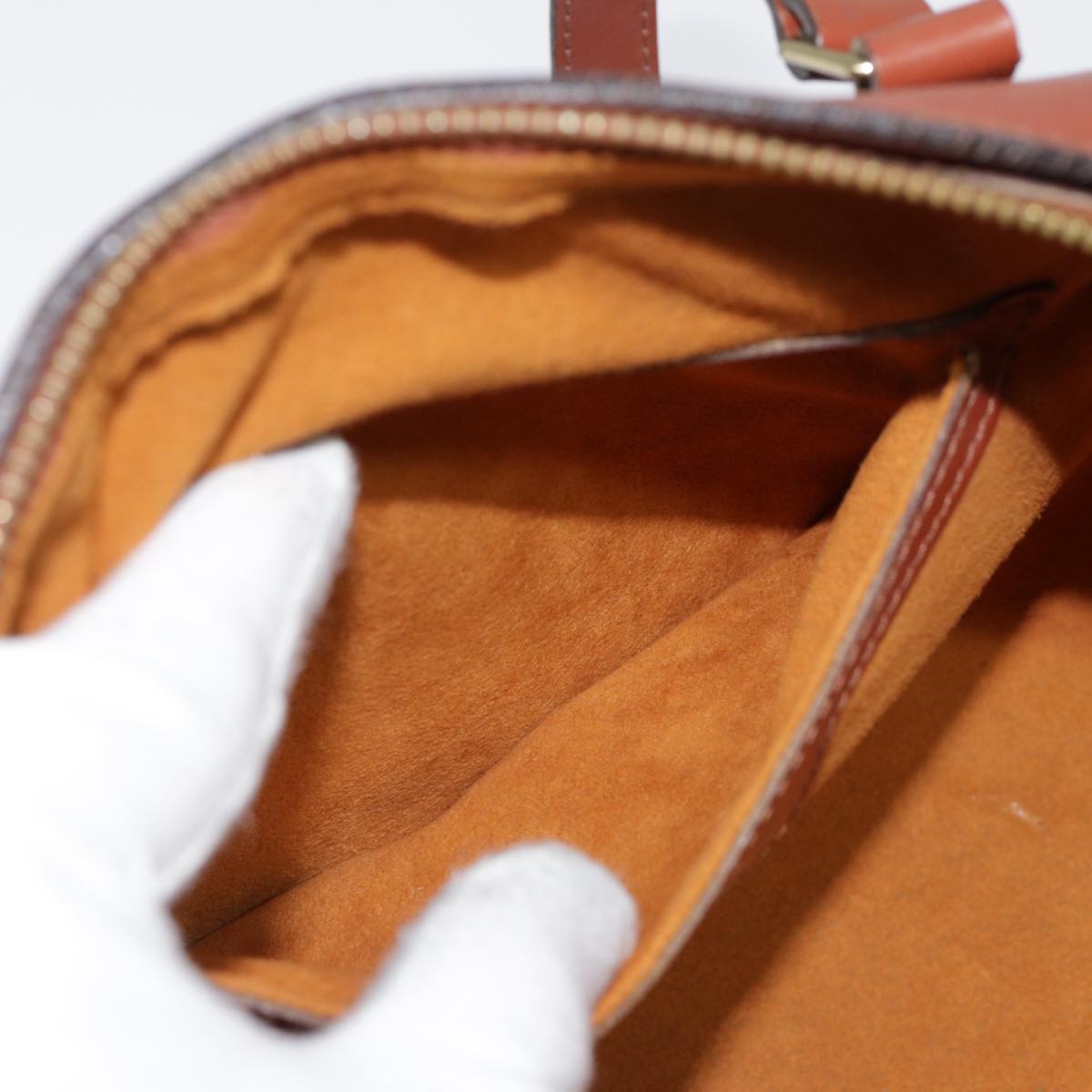 LOUIS VUITTON Epi Soufflot Hand Bag Brown M52223 LV yk14809