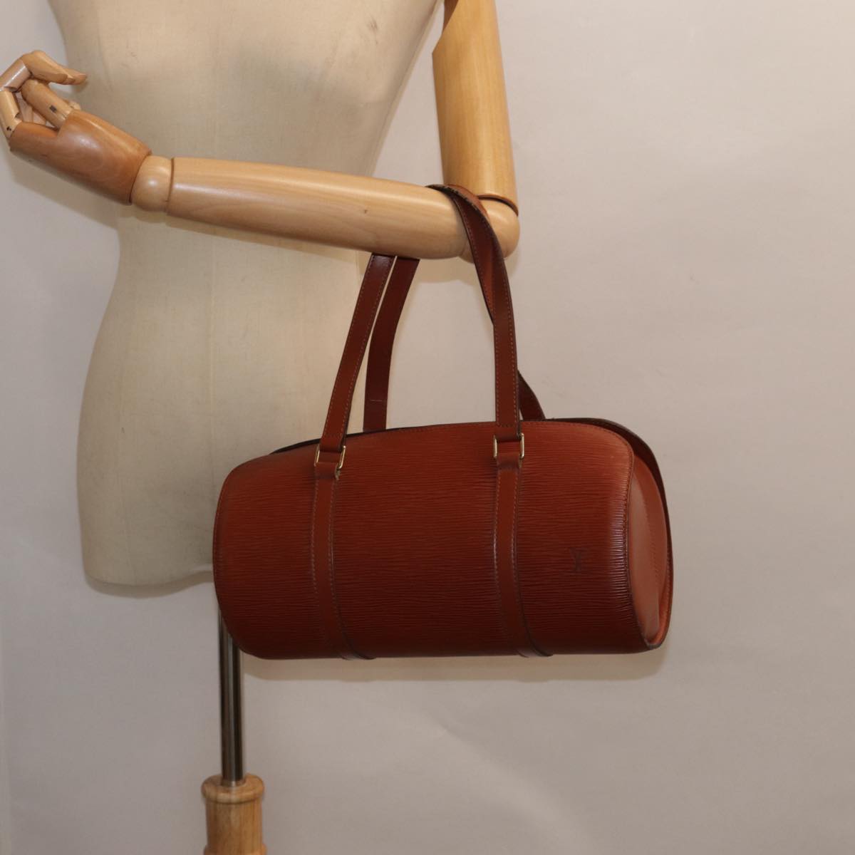LOUIS VUITTON Epi Soufflot Hand Bag Brown M52223 LV yk14809