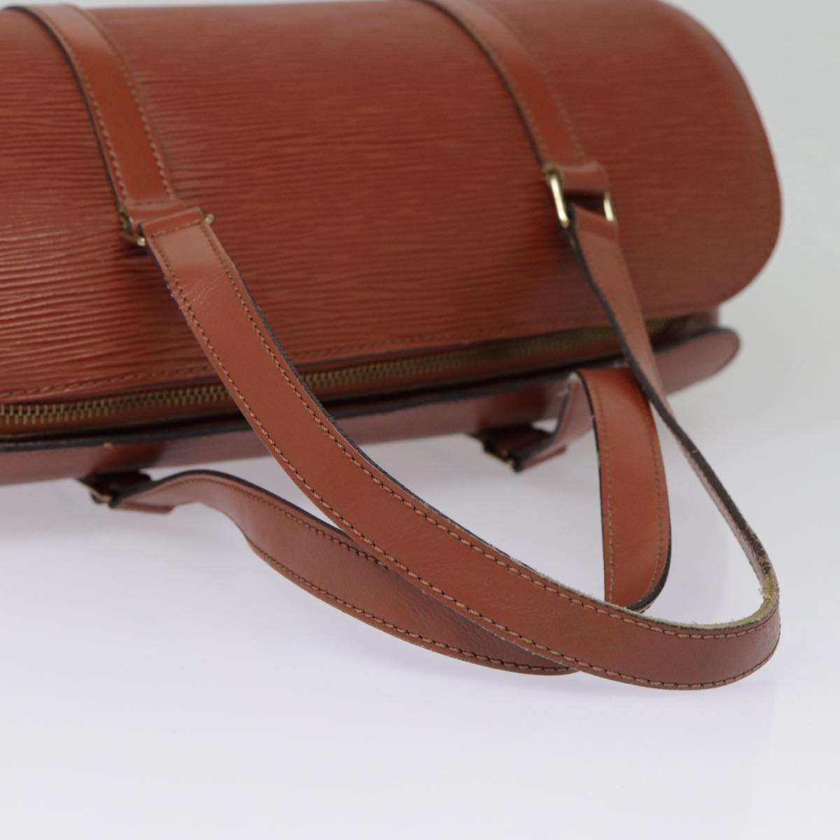 LOUIS VUITTON Epi Soufflot Hand Bag Brown M52223 LV yk14809