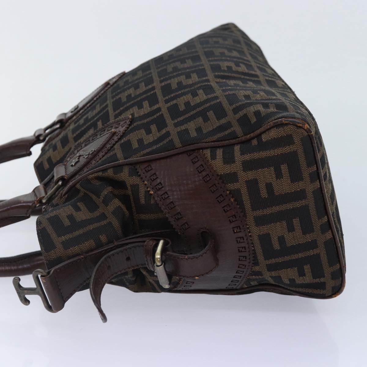 Luxury Fendi Zucca Canvas Hand Bag Brown Blackyk14810