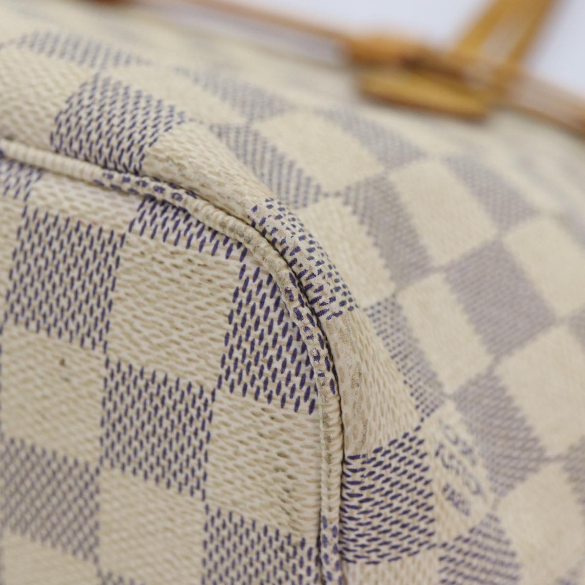 LOUIS VUITTON Damier Azur Neverfull PM Tote Bag N41362 LV yk14819