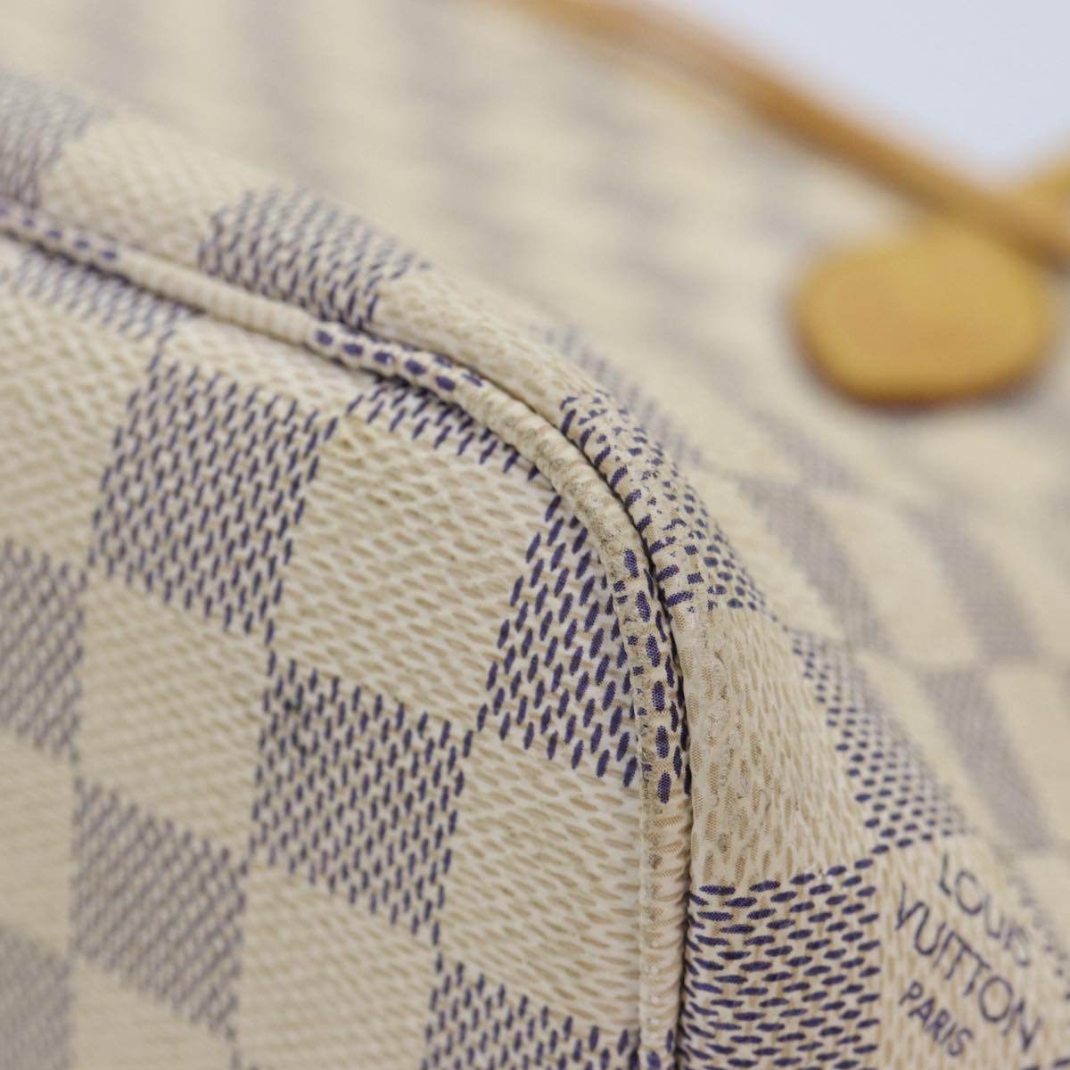 LOUIS VUITTON Damier Azur Neverfull PM Tote Bag N41362 LV yk14819