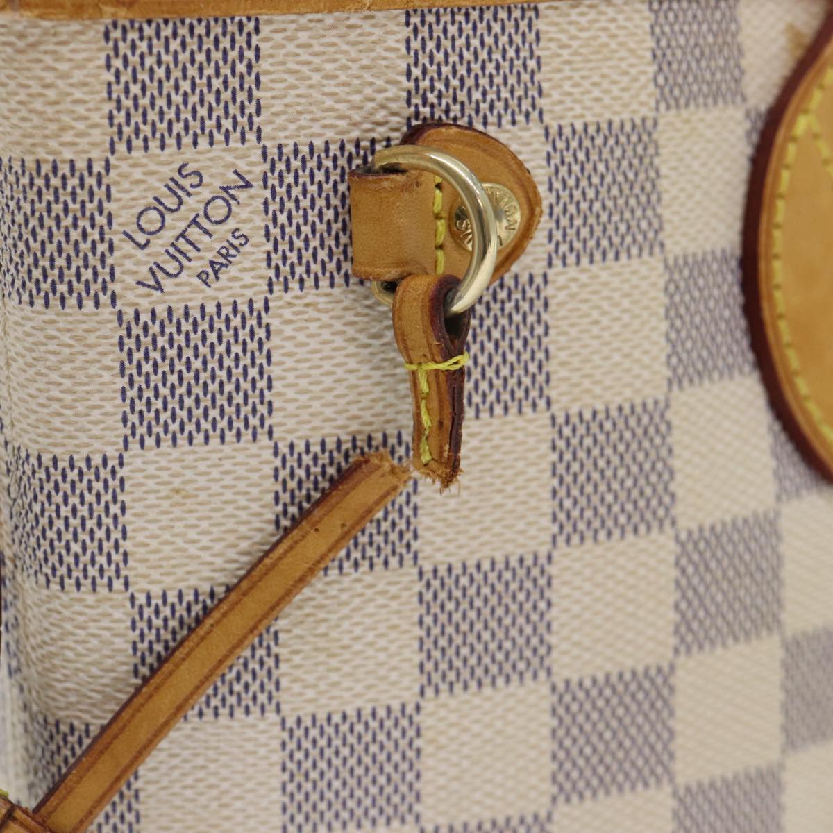LOUIS VUITTON Damier Azur Neverfull PM Tote Bag N41362 LV yk14819