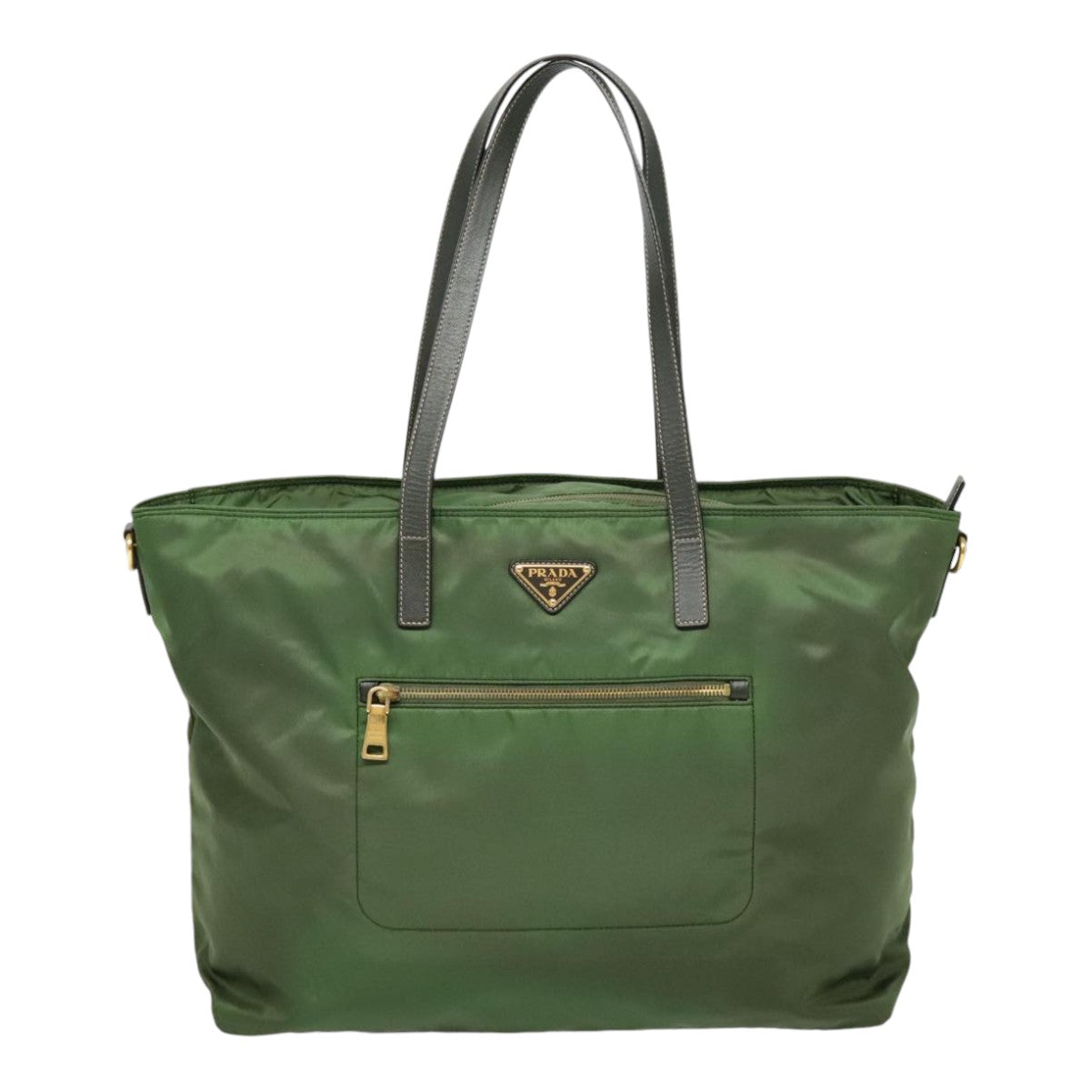 Luxury Prada Tote Bag Nylon 2way Green Gold  yk14820