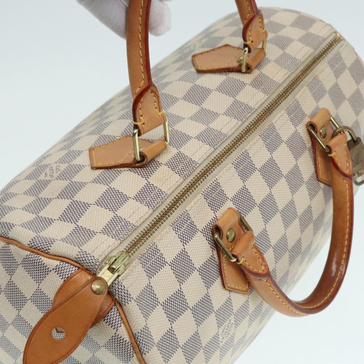 LOUIS VUITTON Damier Azur Speedy 30 Hand Bag N41533 LV yk14823