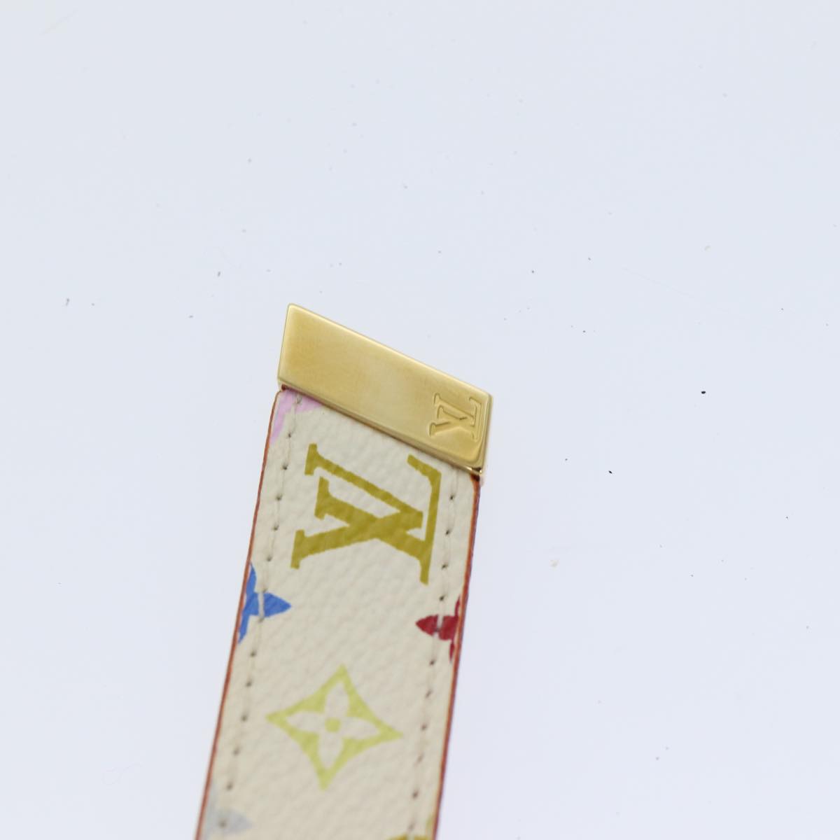 LOUIS VUITTON Monogram Multicolor Ceinture Carre Belt White M9272W yk14842