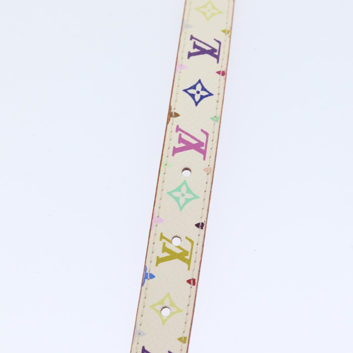 LOUIS VUITTON Monogram Multicolor Ceinture Carre Belt White M9272W yk14842