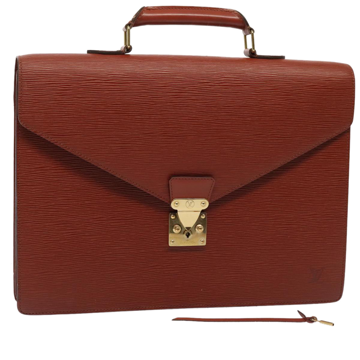 LOUIS VUITTON Epi Serviette Ambassador Business Bag Brown M54413 LV yk14843