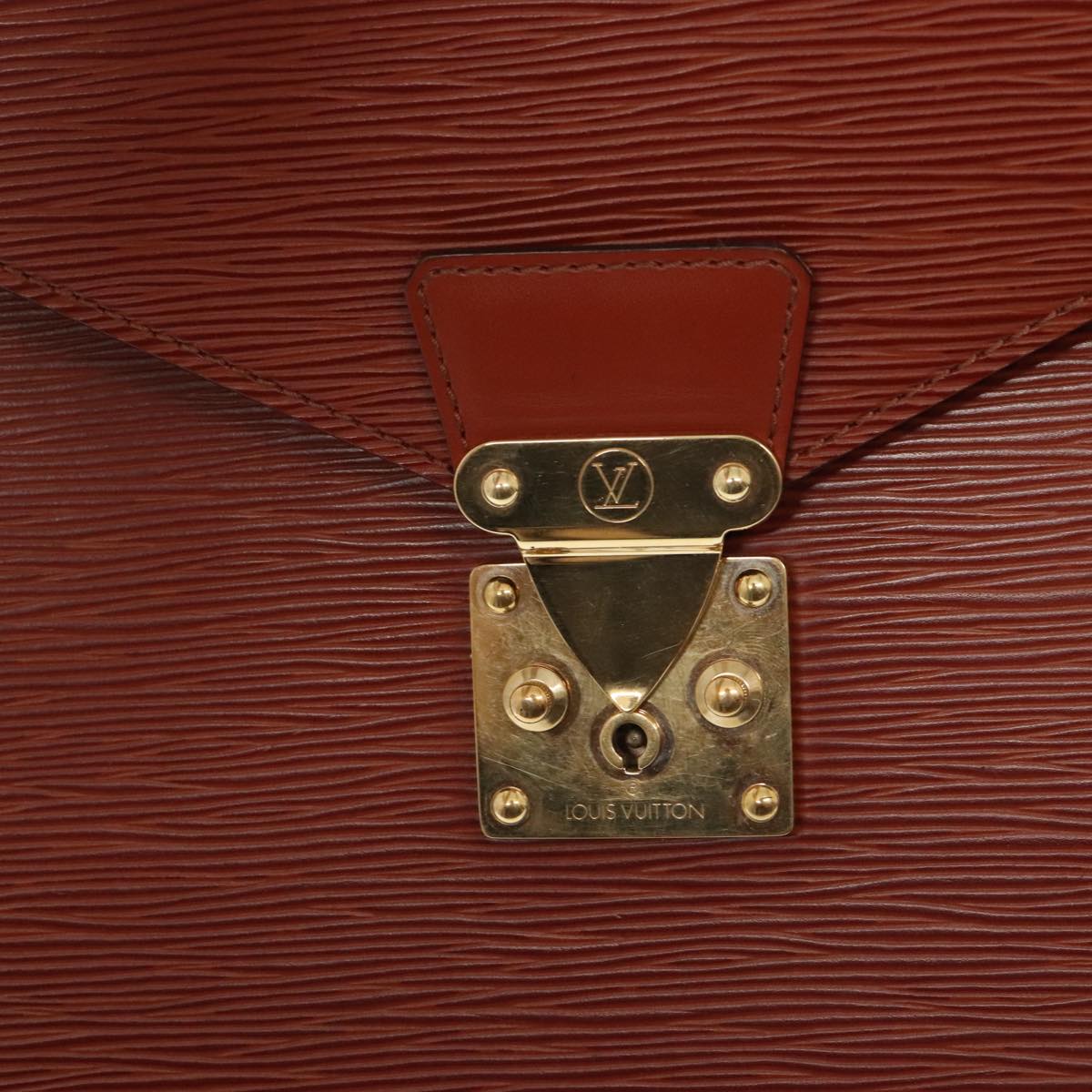 LOUIS VUITTON Epi Serviette Ambassador Business Bag Brown M54413 LV yk14843
