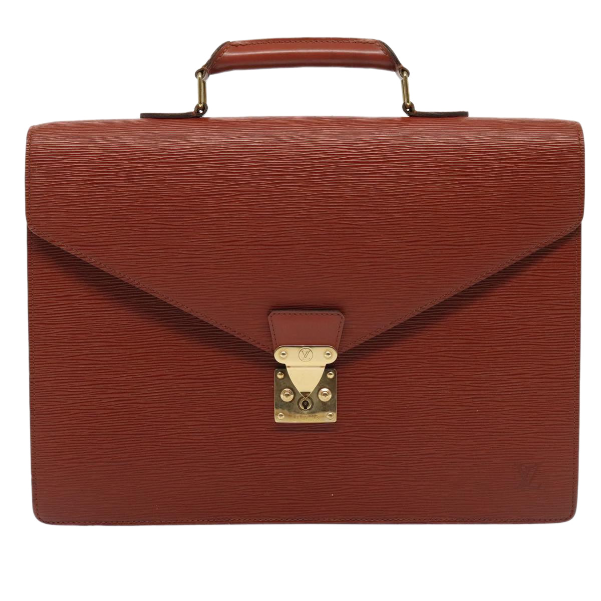 LOUIS VUITTON Epi Serviette Ambassador Business Bag Brown M54413 LV yk14843