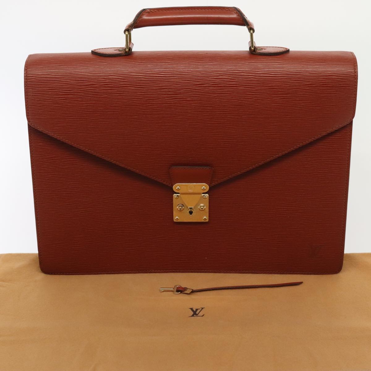 LOUIS VUITTON Epi Serviette Ambassador Business Bag Brown M54413 LV yk14843