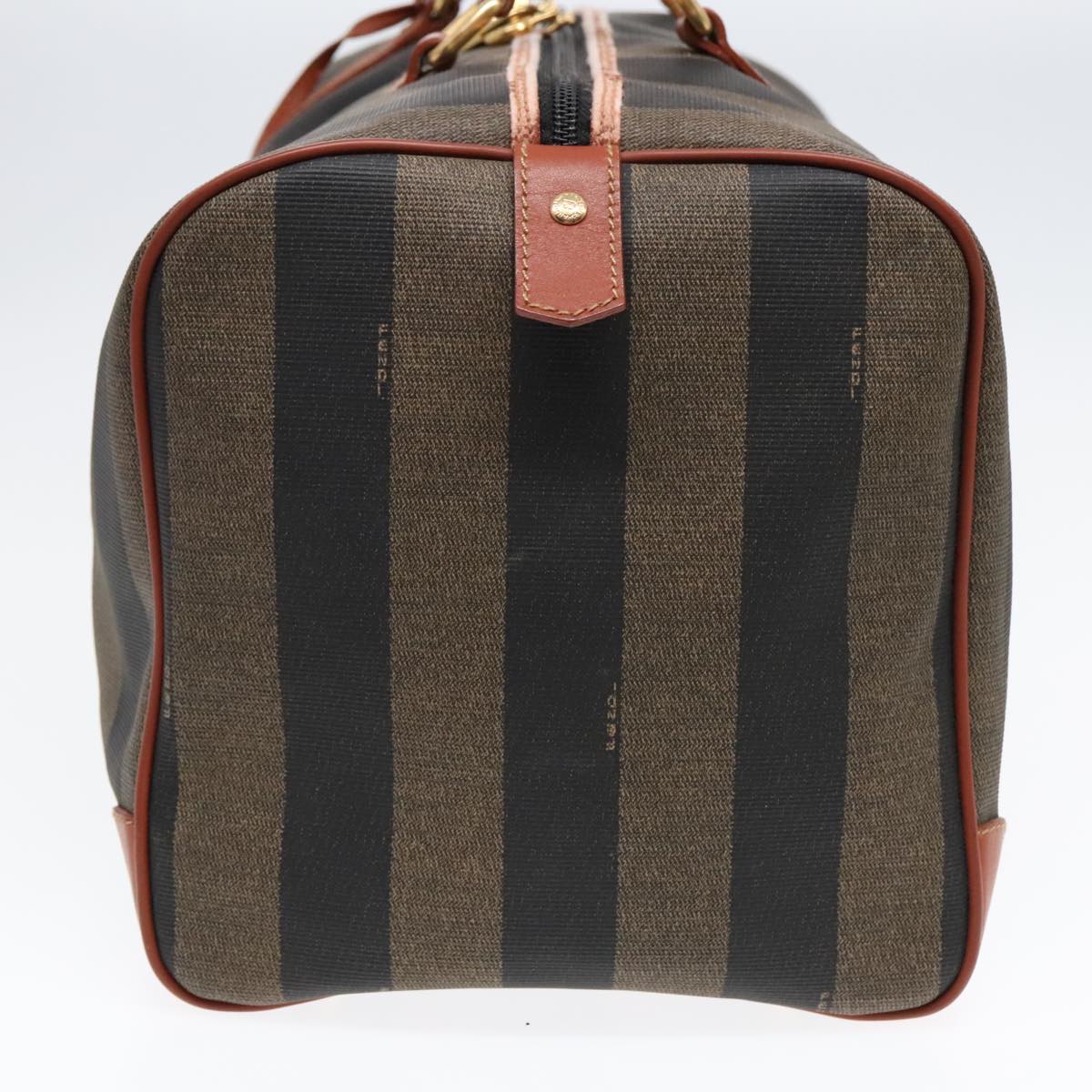 Luxury Fendi Pecan Canvas Boston Bag Brown Black goldyk14862