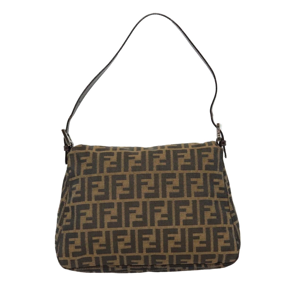 Luxury Fendi Zucca Canvas Mamma Baguette Shoulder Bag Brown Black Silveryk14866A