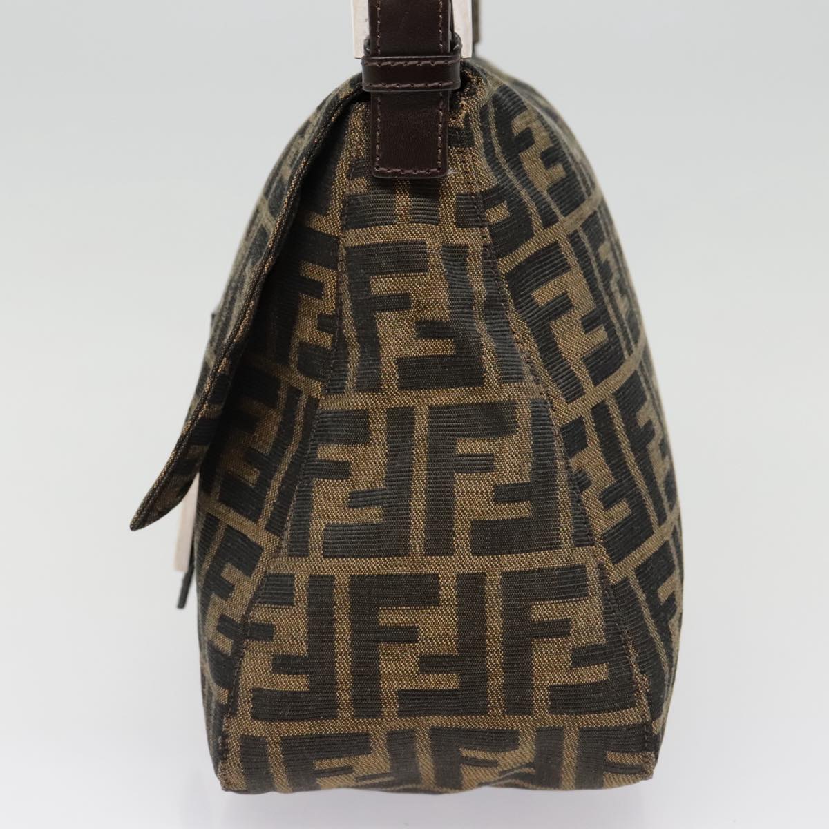Luxury Fendi Zucca Canvas Mamma Baguette Shoulder Bag Brown Black Silveryk14866A