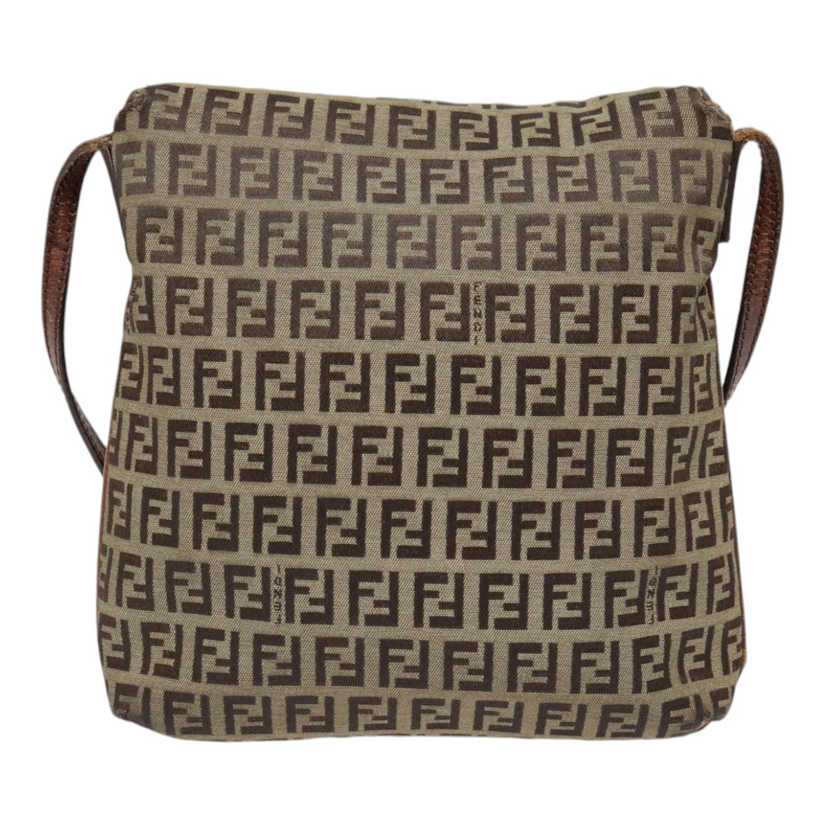 Luxury Fendi Zucchino Canvas Shoulder Bag Gold Beigeyk14894