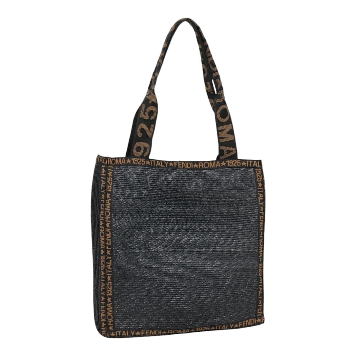 Luxury Fendi Tote Bag Straw Black Goldyk14912