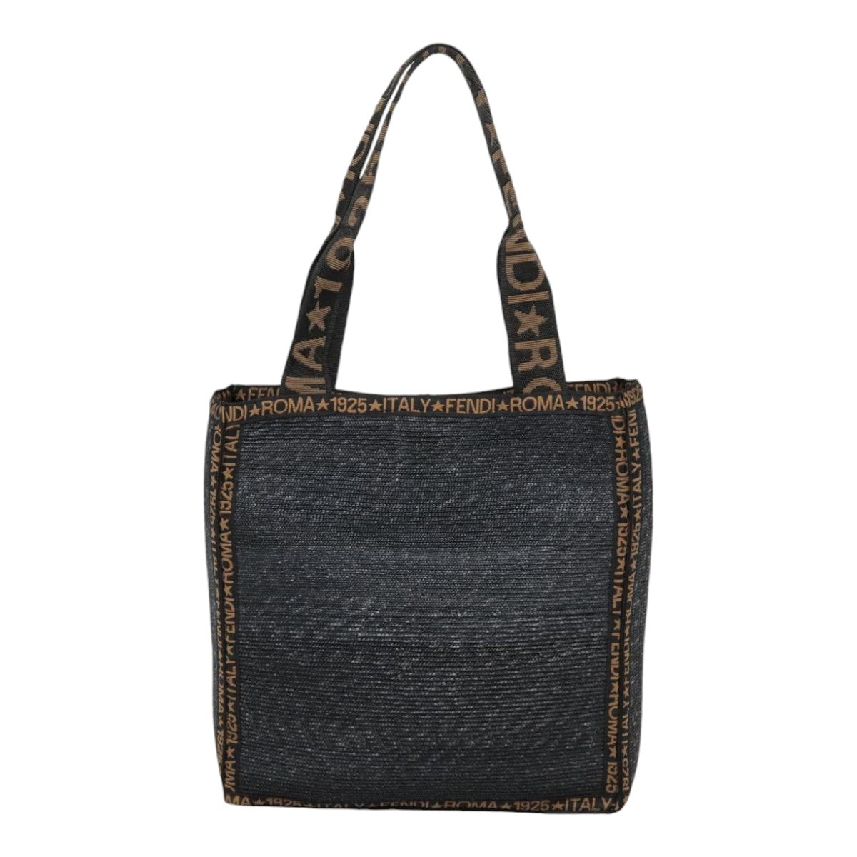 Luxury Fendi Tote Bag Straw Black Goldyk14912