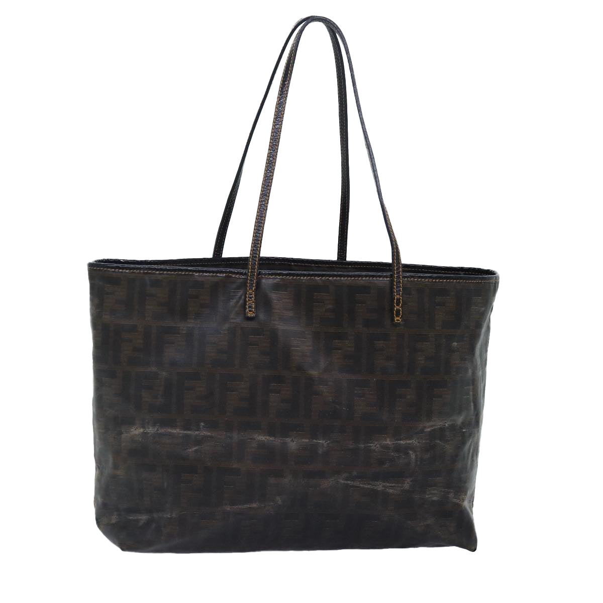 Luxury Fendi Zucca Canvas Tote Bag Brown Blackyk14952