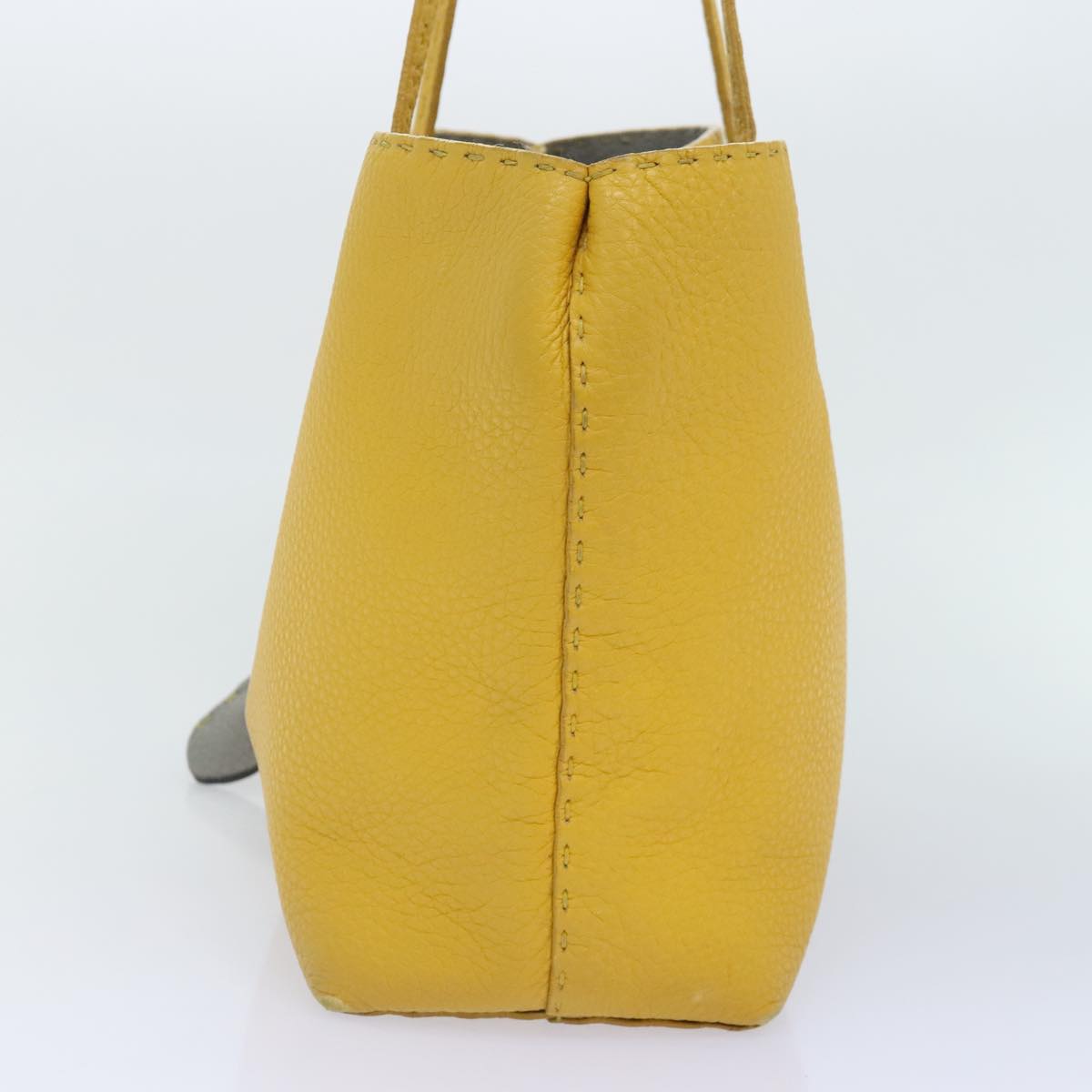 Luxury Fendi Celeria Tote Bag Leather Yellow Silveryk15014