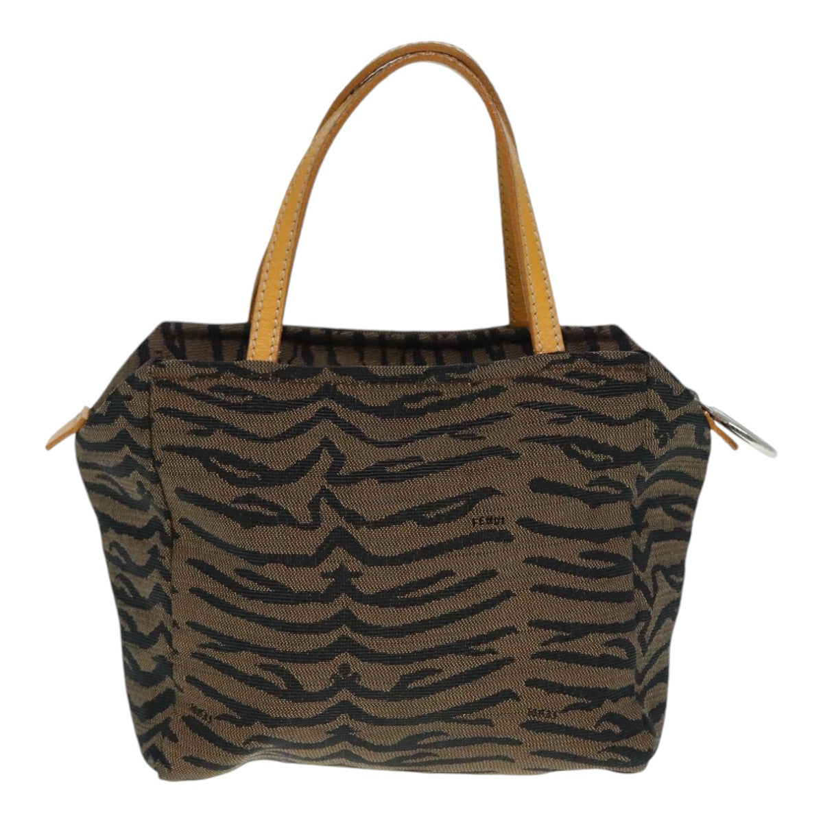 Luxury Fendi Hand Bag Canvas Brown Silveryk15027