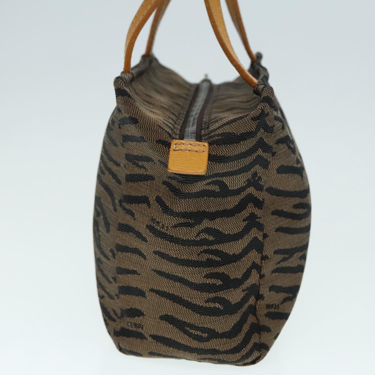 Luxury Fendi Hand Bag Canvas Brown Silveryk15027