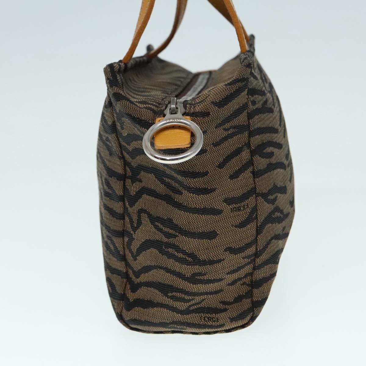 Luxury Fendi Hand Bag Canvas Brown Silveryk15027