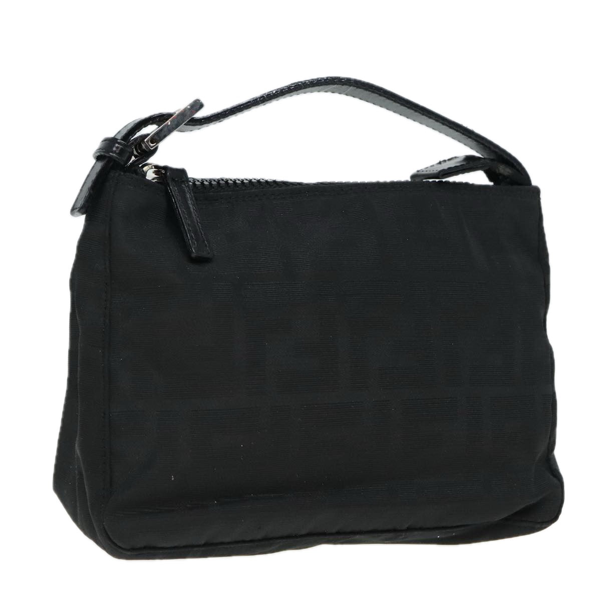 Luxury Fendi Zucca Canvas Hand Bag Silver Blackyk15030