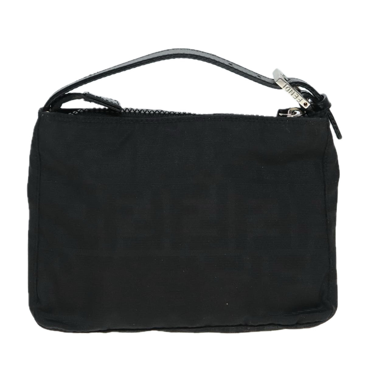 Luxury Fendi Zucca Canvas Hand Bag Silver Blackyk15030
