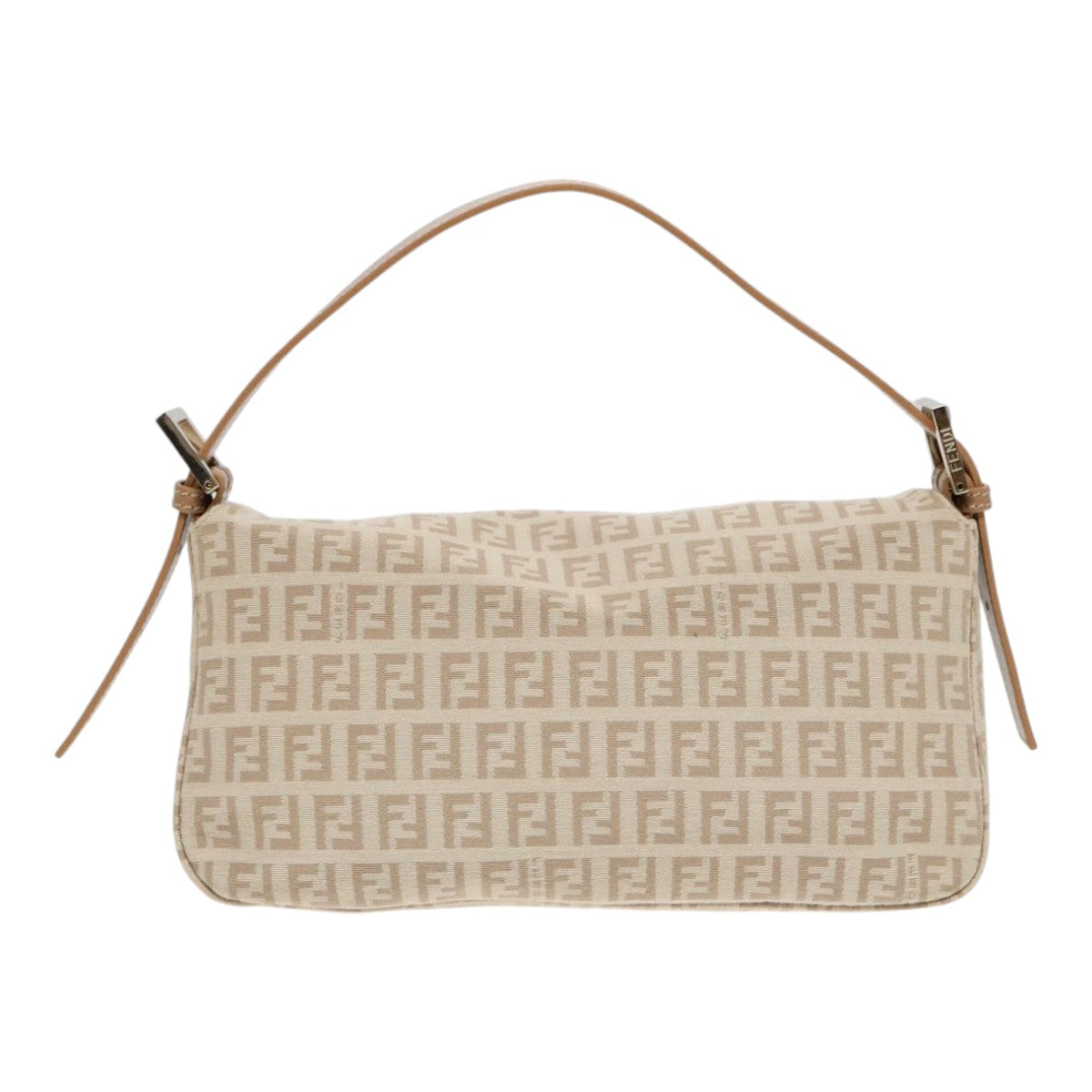 Luxury Fendi Zucchino Canvas Mamma Baguette Shoulder Bag Beige Goldyk15046A