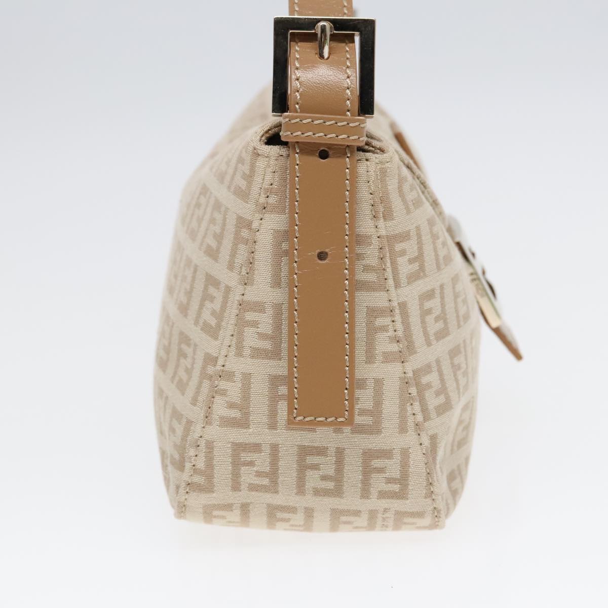Luxury Fendi Zucchino Canvas Mamma Baguette Shoulder Bag Beige Goldyk15046A