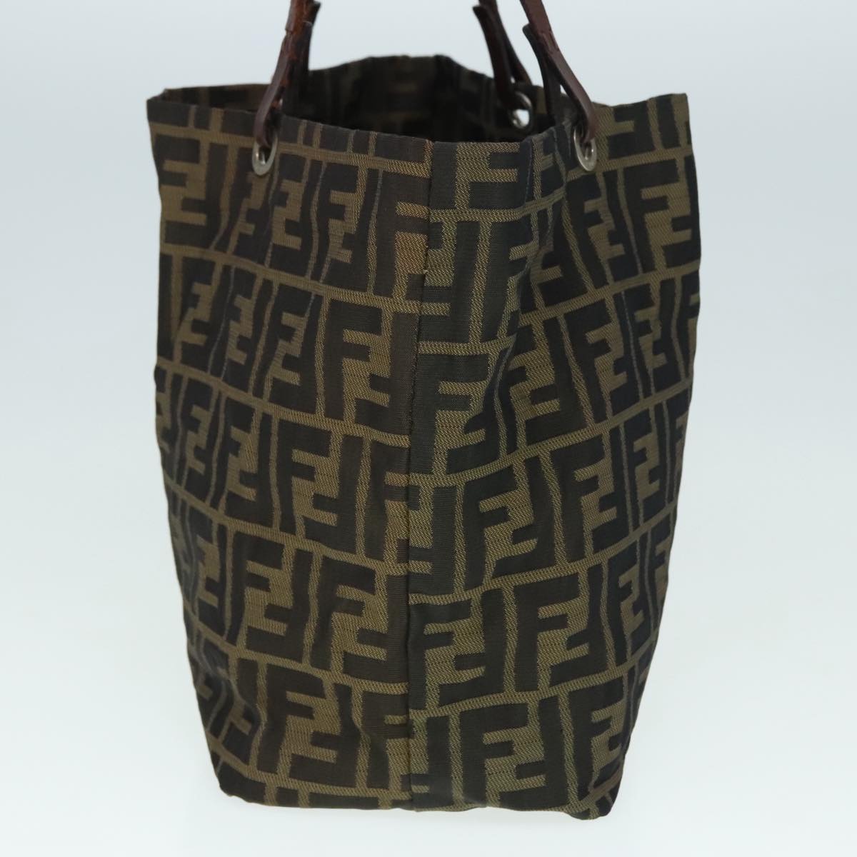Luxury Fendi Zucca Canvas Tote Bag Brown Black Silveryk15049