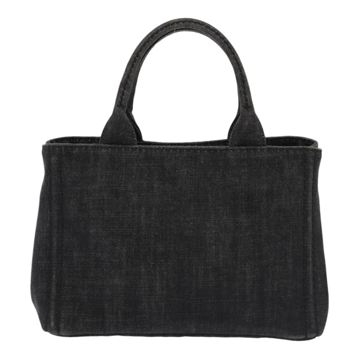 Luxury Prada Canapa PM Hand Bag Denim Black Silver  yk15052