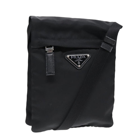 Luxury Prada Shoulder Bag Nylon Black Silver  yk15056