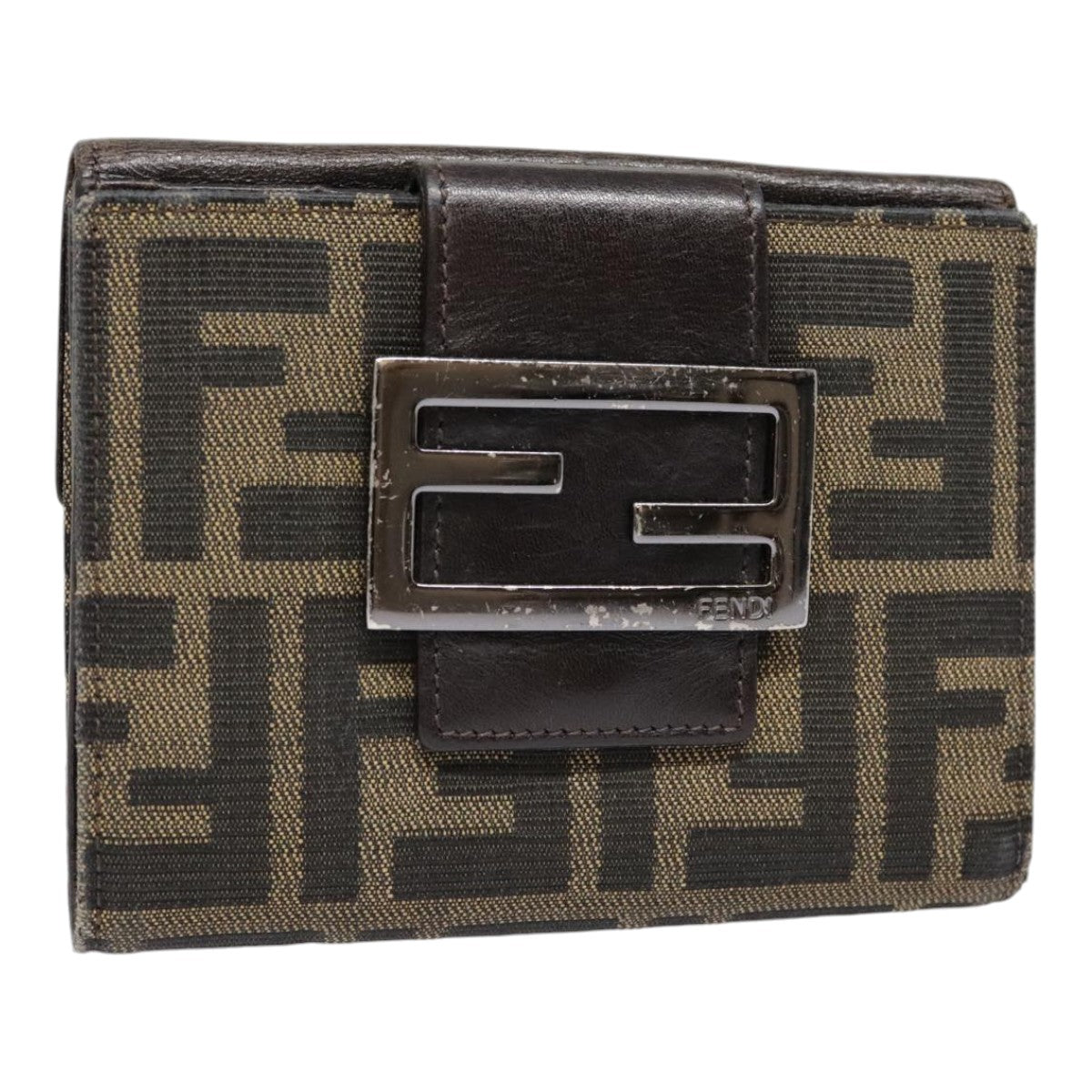 Luxury Fendi Zucca Canvas Wallet Black Brownyk15059