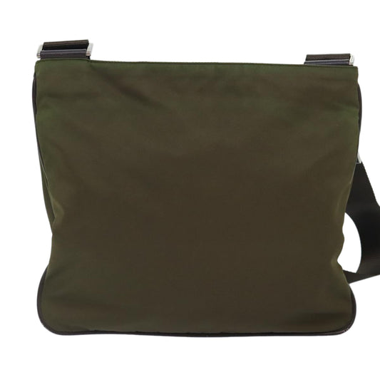 Luxury Prada Shoulder Bag Nylon Khaki Silver  yk15095