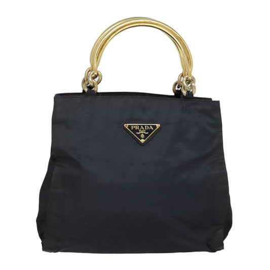 Luxury Prada Hand Bag Nylon Navy Gold  yk15098