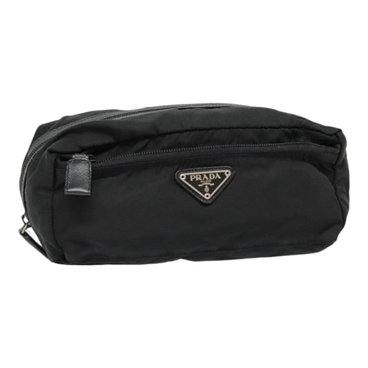 Luxury Prada Pouch Nylon Black Silver  yk15126