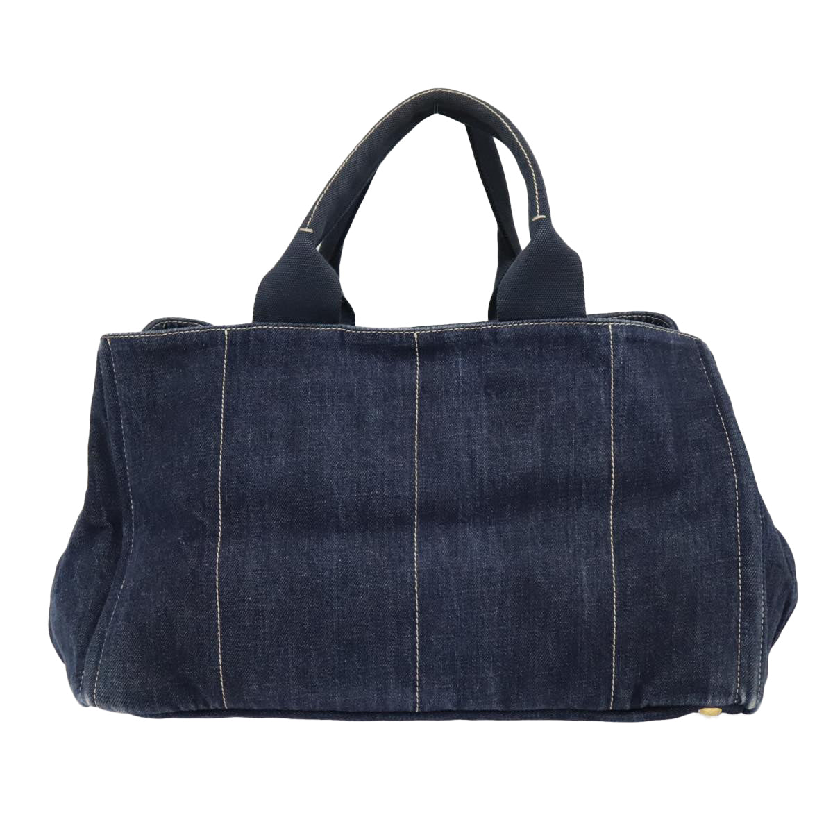 Luxury Prada Canapa GM Hand Bag Denim Navy Gold  yk15134