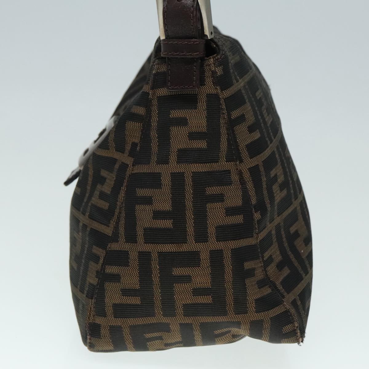 Luxury Fendi Zucca Canvas Mamma Baguette Shoulder Bag Brown Black Silveryk15163