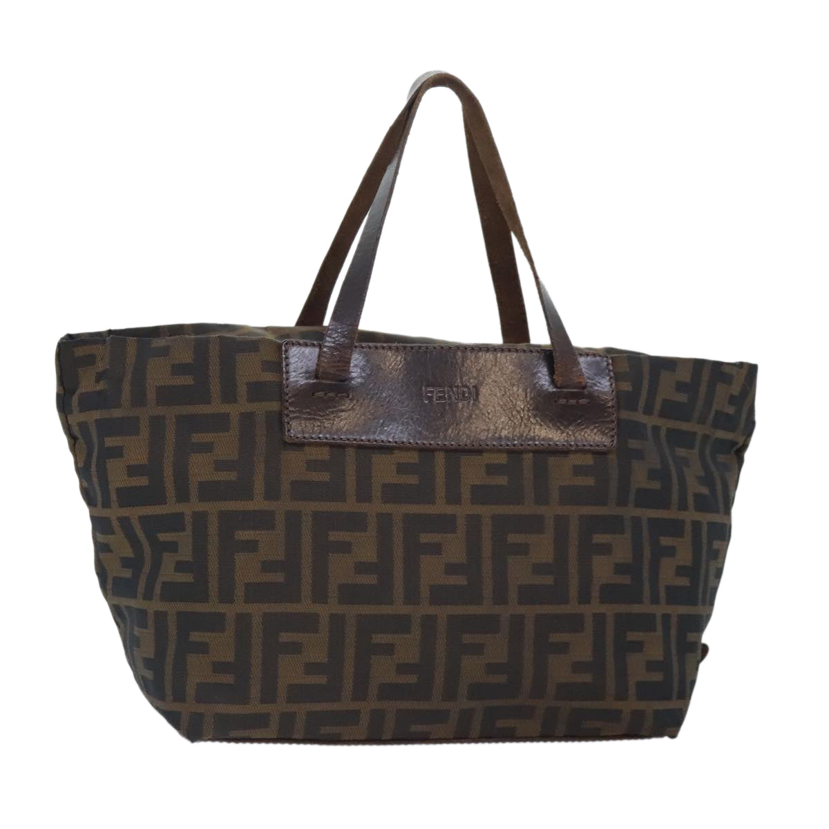 Luxury Fendi Zucca Canvas Hand Bag Brown Blackyk15166