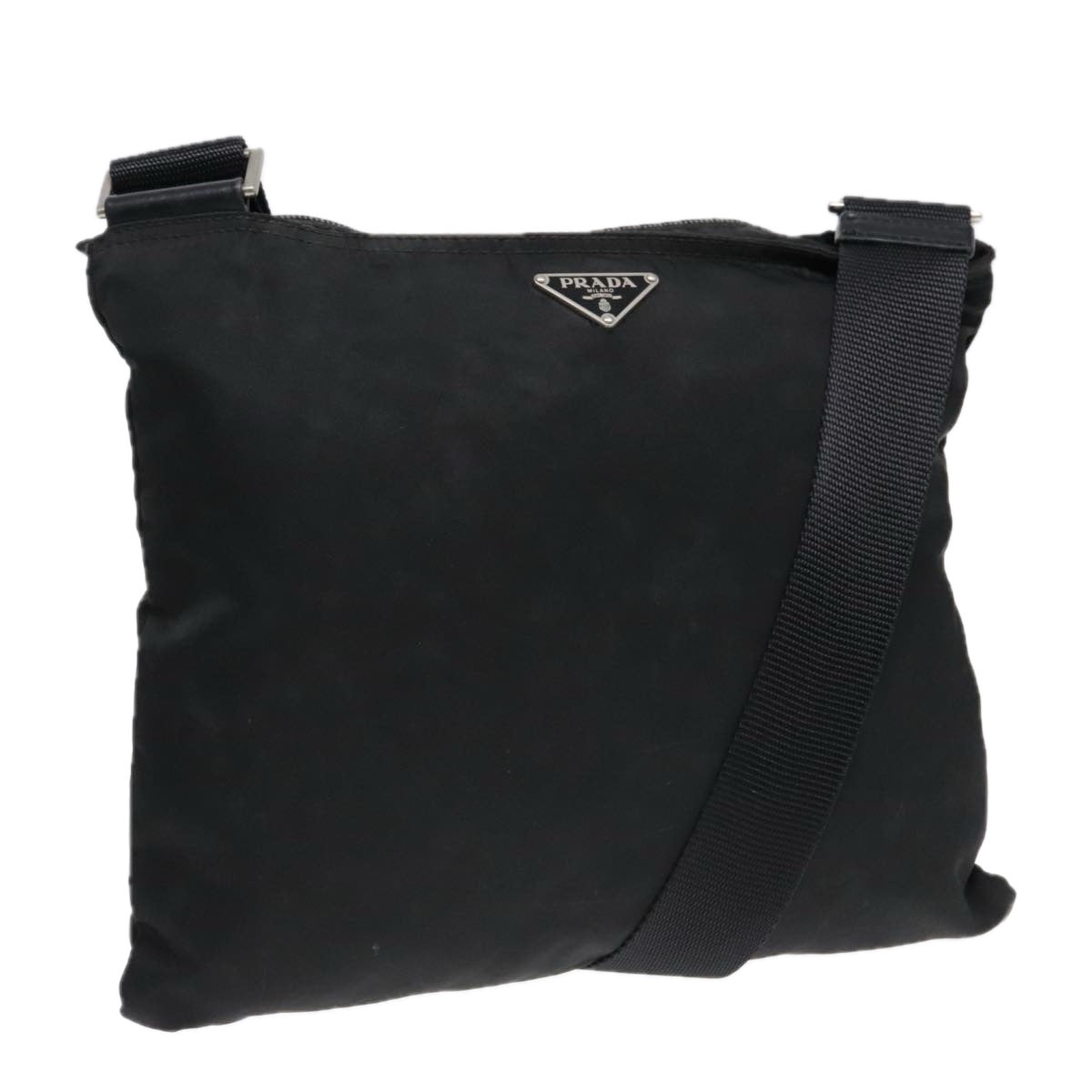 Luxury Prada Shoulder Bag Nylon Black Silver  yk15174