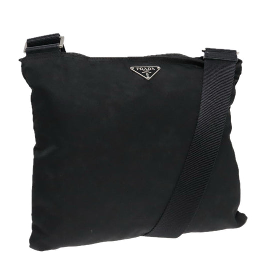 Luxury Prada Shoulder Bag Nylon Black Silver  yk15174