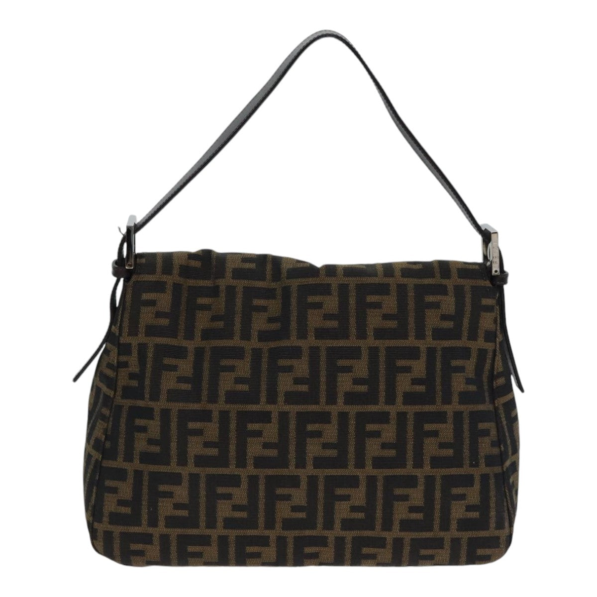 Luxury Fendi Zucca Canvas Mamma Baguette Shoulder Bag Brown Black Silveryk15179A