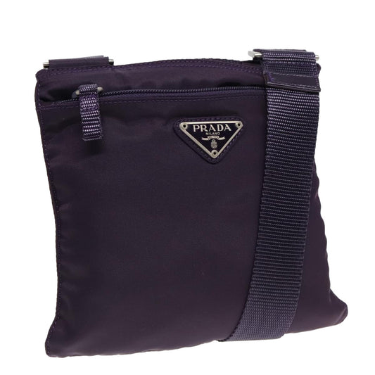 Luxury Prada Shoulder Bag Nylon Purple Silver  yk15187