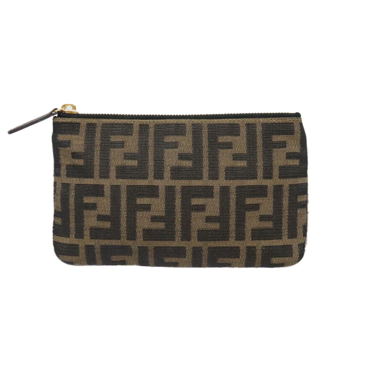 Luxury Fendi Zucca Canvas Pouch Black Gold Brownyk15224